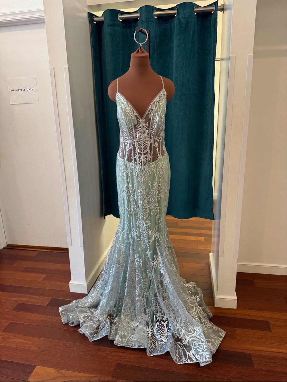 Evening gown with an illusion sheer - Picture 1 of 8